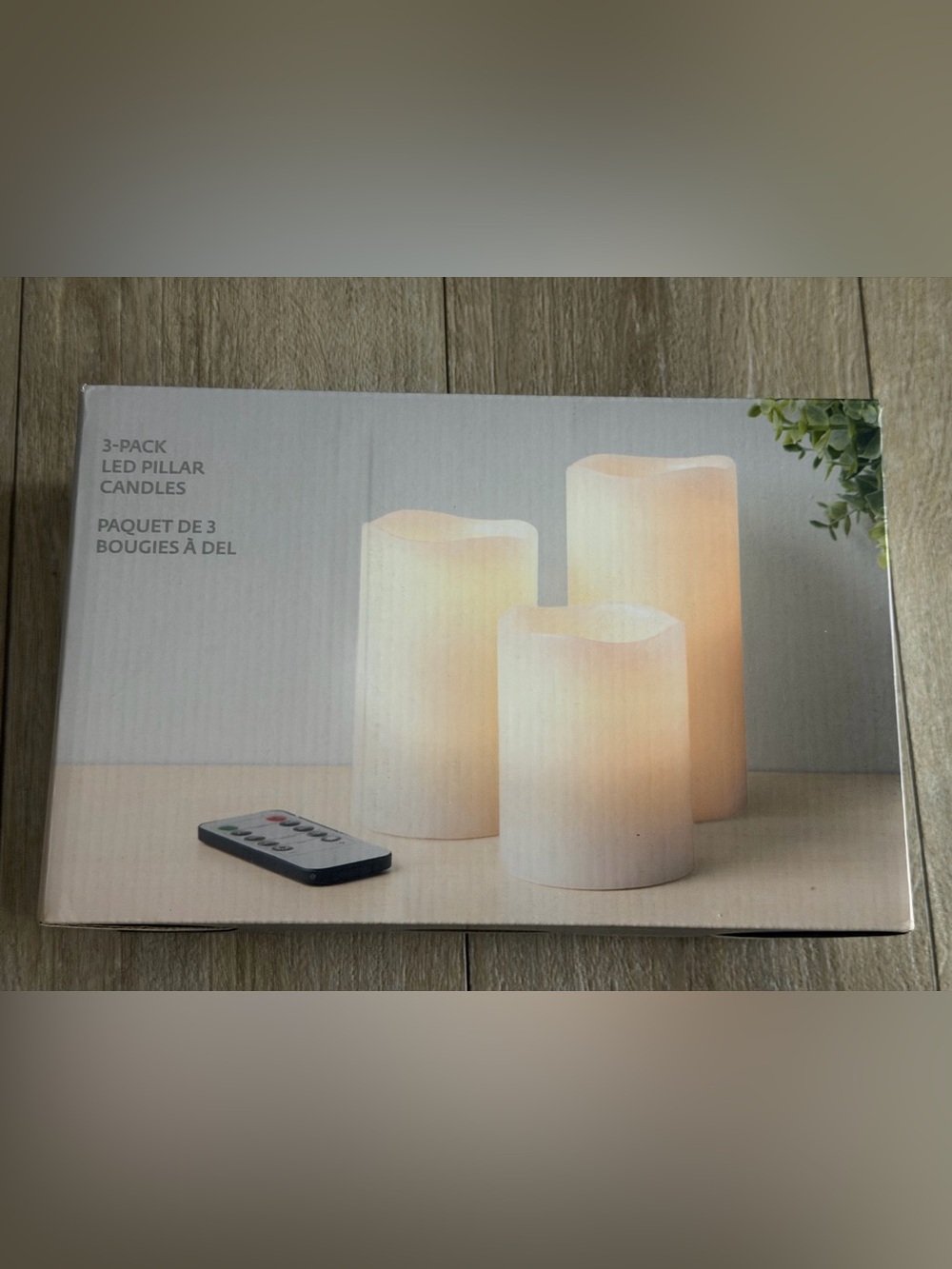 LED Flameless Pillar Candles Set - White - Unbranded